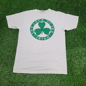 Vintage 1989 Irish Shamrock Shirt Large 21x28 White